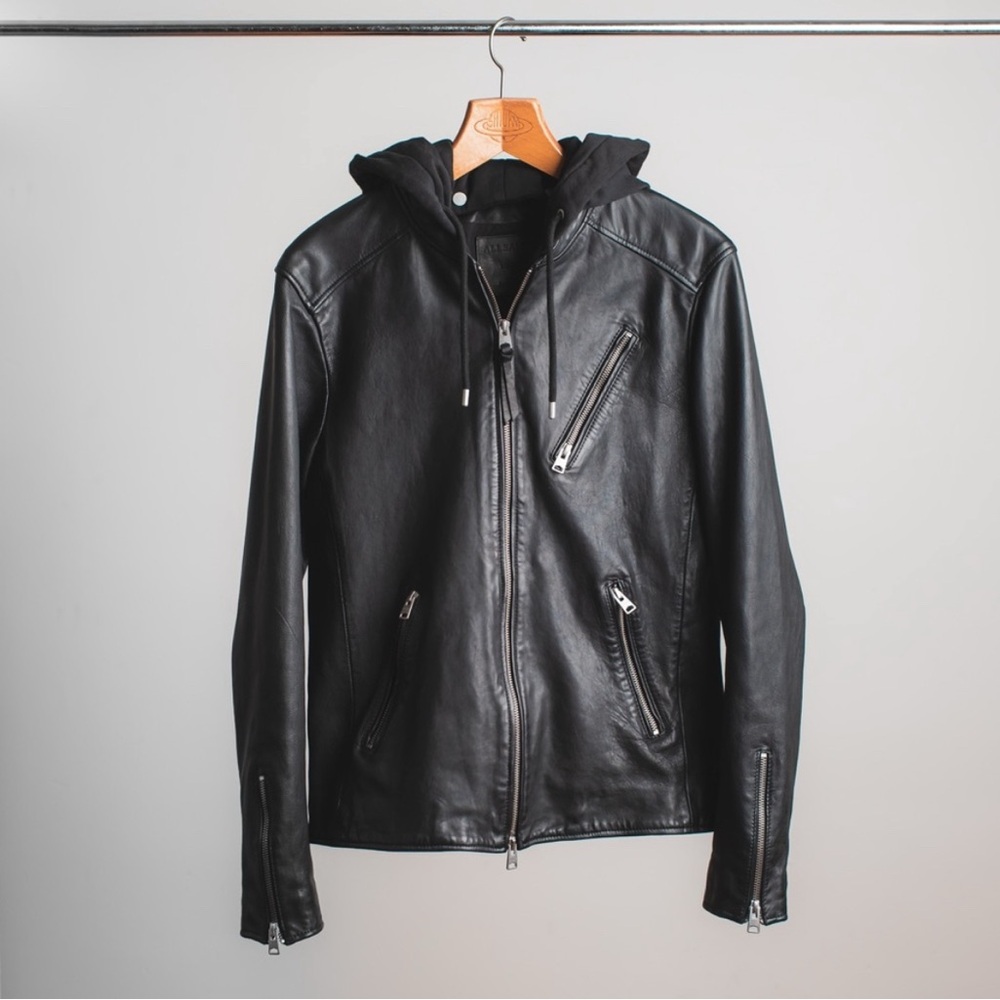 AllSaints Harwood Leather Jacket size medium